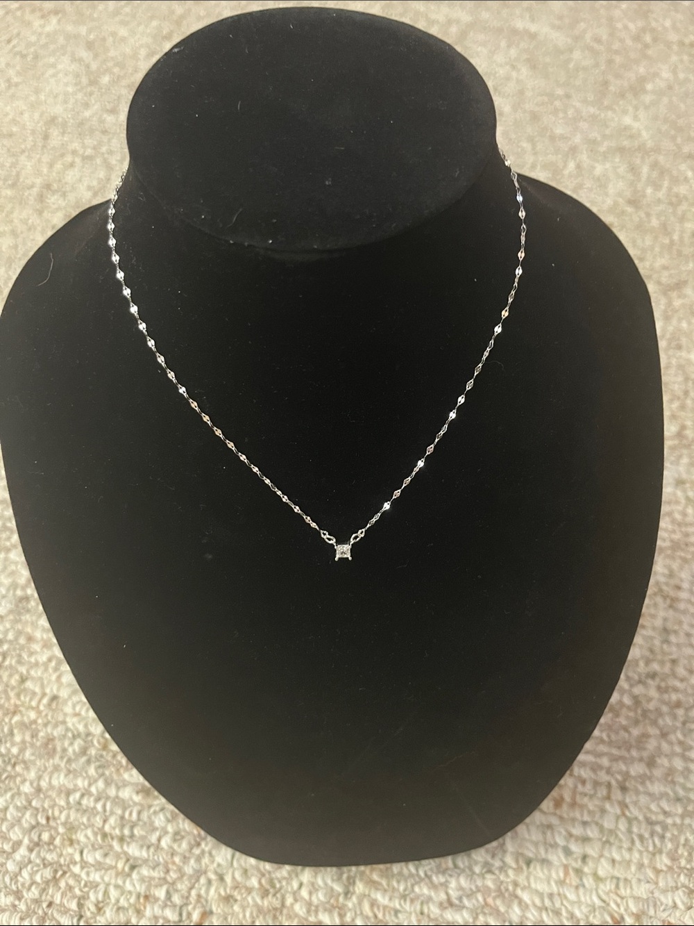 Delicate Silver Solitaire Pendant Necklace
